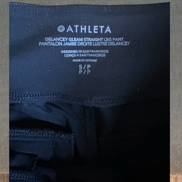 Athleta Sculptek Delancey Gleam High Rise Straight Leg Pant in Black Size S - Picture 6 of 10